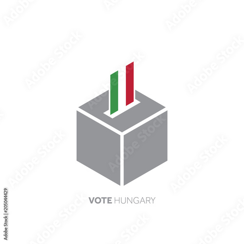 Hungary voting concept. National flag and ballot box.