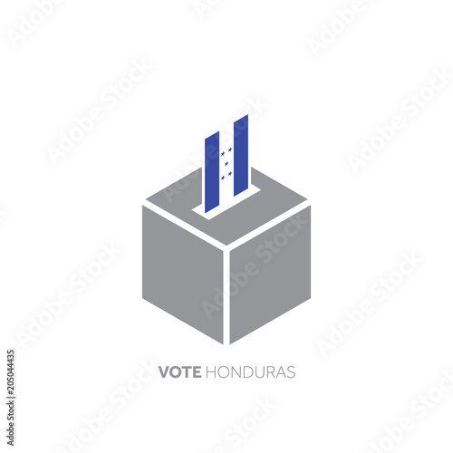 Honduras voting concept. National flag and ballot box.