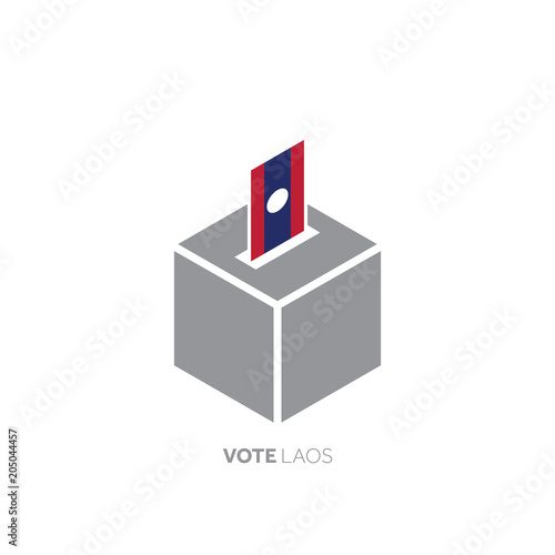 Laos voting concept. National flag and ballot box.