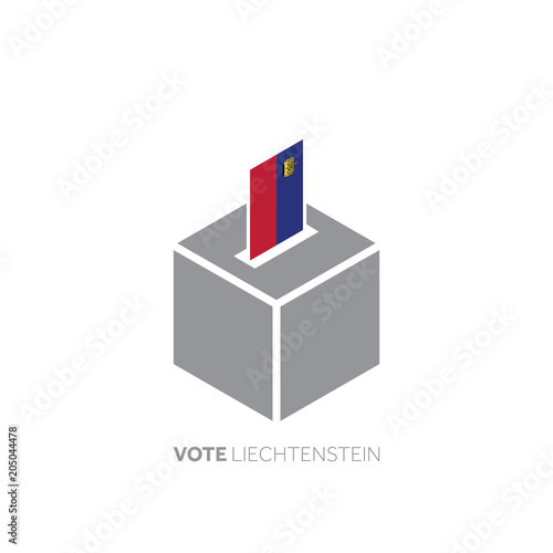 Lietchtenstein voting concept. National flag and ballot box.