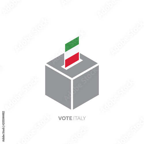 Italy voting concept. National flag and ballot box.