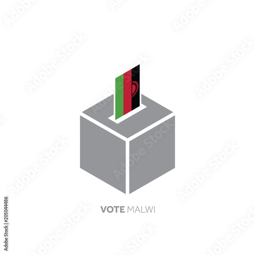 Malawi voting concept. National flag and ballot box.