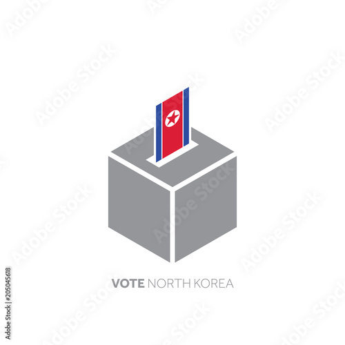 North Korea voting concept. National flag and ballot box.
