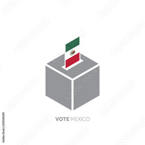 Mexico voting concept. National flag and ballot box.