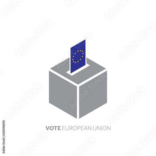 European Union voting concept. National flag and ballot box.