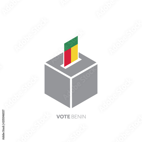 Benin voting concept. National flag and ballot box.