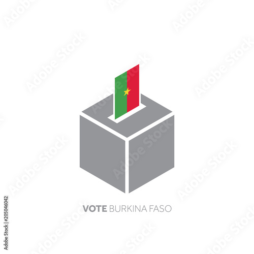Burkina Faso voting concept. National flag and ballot box.