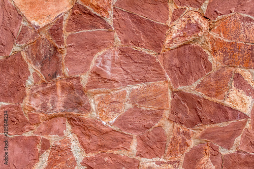 Wall of a flat natural stone