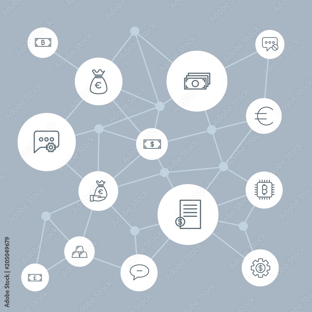 Abstract background with polygonal connected lines and money, chat and messenger outline icons. Can be use for websites, mobile apps, presentations and other design works Abstract background with polygonal connected lines and money, chat and messenger outline icons. Can be use for websites, mobile apps, presentations and other design works