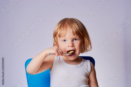 baby eating ice cream