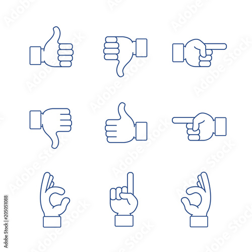 hands icon set