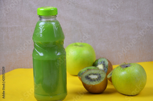 Kiwi and Apple Fresh Juice Studio Photo