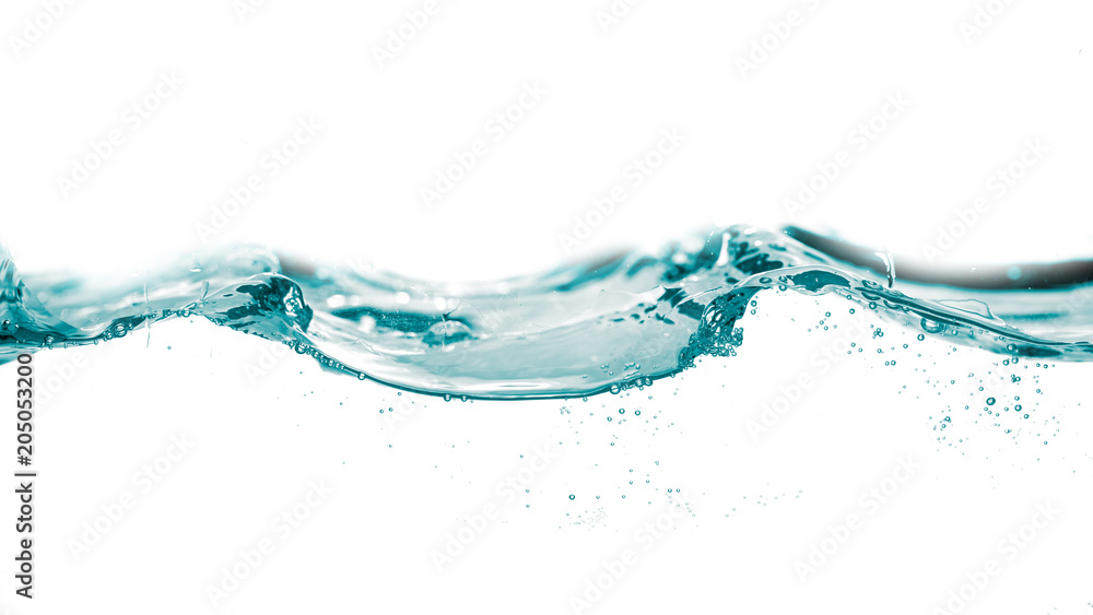 Water smooth wave in a wave isolated on white background Water smooth wave in a wave isolated on white background