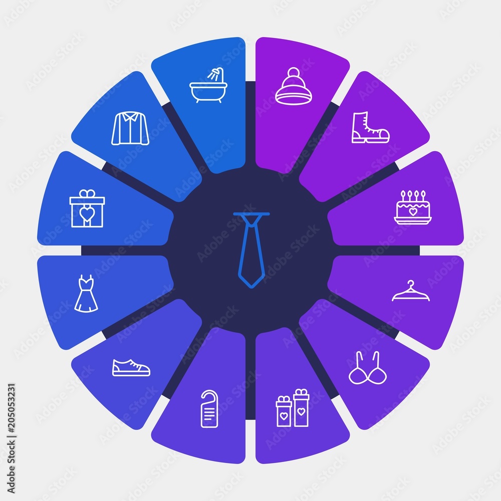 hotel, clothes, valentine Infographic Circle outline Icons Set. Contains such Icons as bikini, day, shirt, sweet, white, underwear, wedding, woman, cold and more. Fully Editable. Pixel Perfect hotel, clothes, valentine Infographic Circle outline Icons Set. Contains such Icons as bikini, day, shirt, sweet, white, underwear, wedding, woman, cold and more. Fully Editable. Pixel Perfect