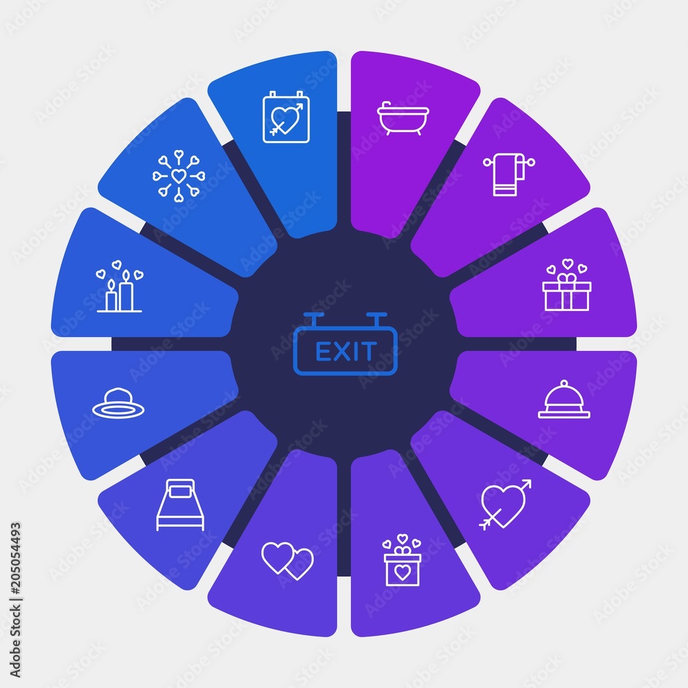 hotel, clothes, valentine Infographic Circle outline Icons Set. Contains such Icons as date, pillow, romantic, day, comfortable, valentine, concept, box and more. Fully Editable. Pixel Perfect hotel, clothes, valentine Infographic Circle outline Icons Set. Contains such Icons as date, pillow, romantic, day, comfortable, valentine, concept, box and more. Fully Editable. Pixel Perfect
