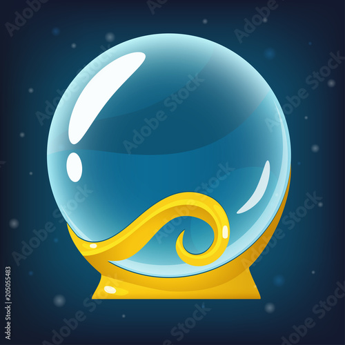 Crystall Ball on Blue Background