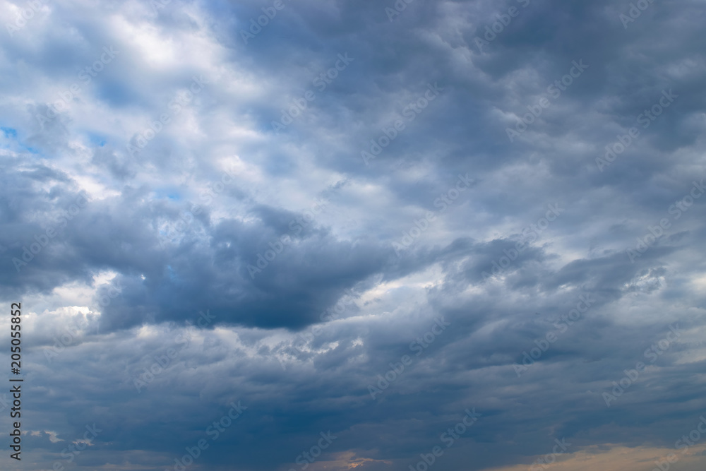 Heavy clouds before a thunder-storm. Background concept.