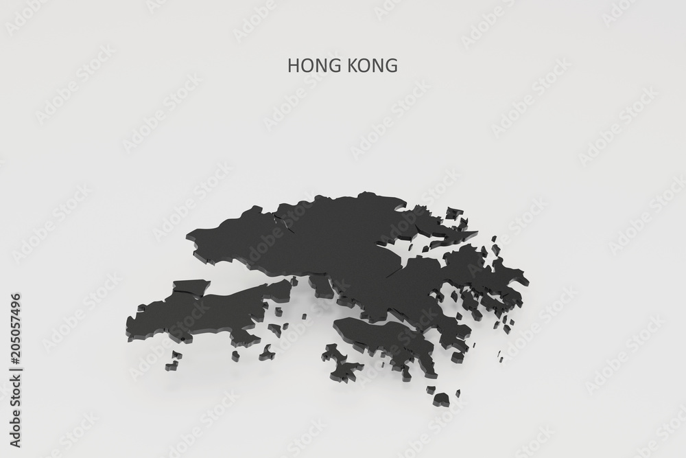 Naklejka premium Minimal 3D Countries Illustration - Hong Kong