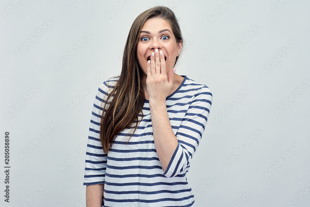 Concept image. Isolated studio portrait of young woman. Concept image. Isolated studio portrait of young woman.