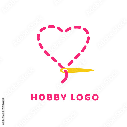 Logo design Sewing and embroidery vector template.