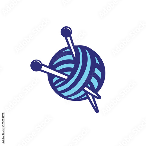 Logo design knitting vector template.