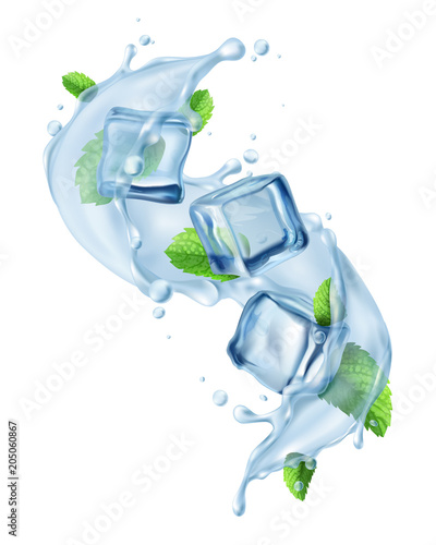 Ice Cube Water Splash 