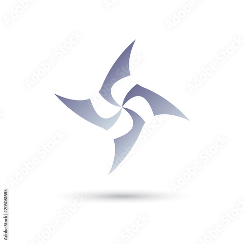 windmill blade vector logo design template, wave icon, spiral sign, twist symbol, vector illustration