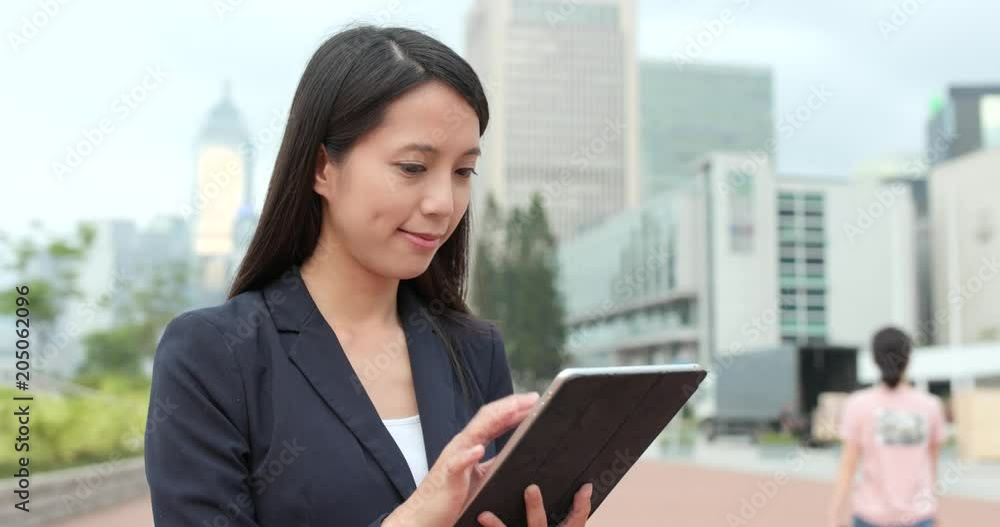 Business woman using digital tablet computer