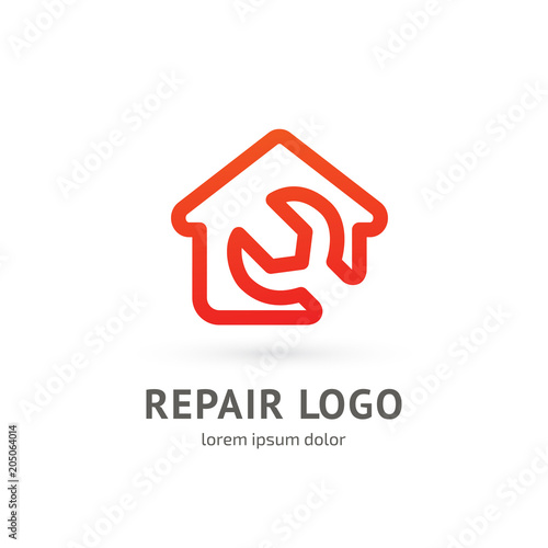 Logo design abstract home repair vector template.