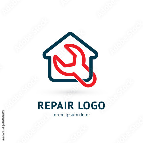 Logo design abstract home repair vector template.