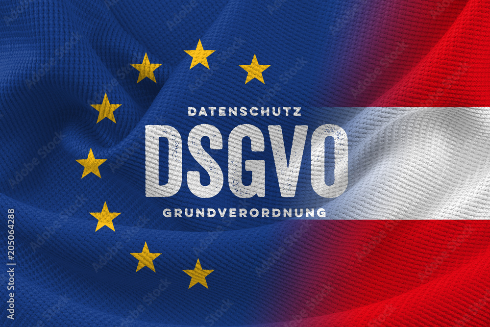 DSGVO Datenschutz-Grundverordnung EU Österreich Gesetz 2018 Symbol Flagge  Stock Photo | Adobe Stock