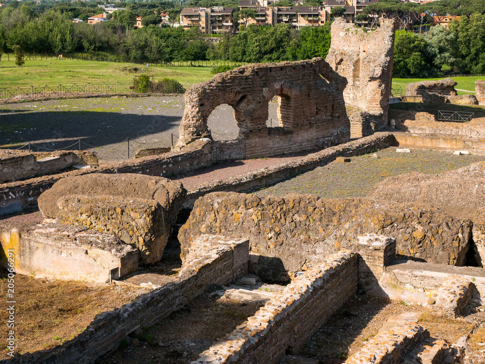 pieces of ruins of ancient Roman villas, Italy