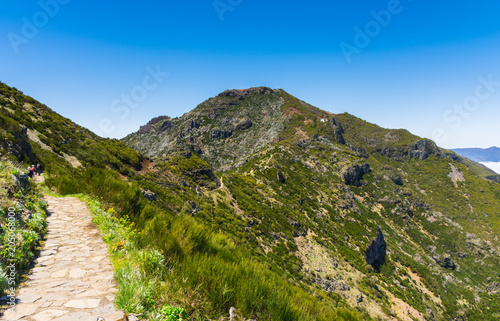 Trekking at the highest mountain of Madeira, Pico Ruivo, Portugal