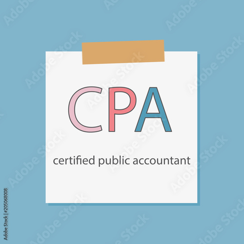 CPA Certified Public Accountant written in a notebook paper- vector illustration