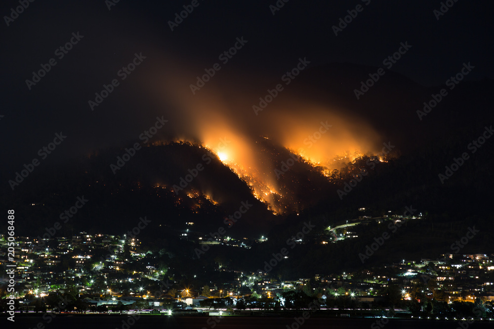 Back burning in Hobart, Tasmania, Australia Back burning in Hobart, Tasmania, Australia