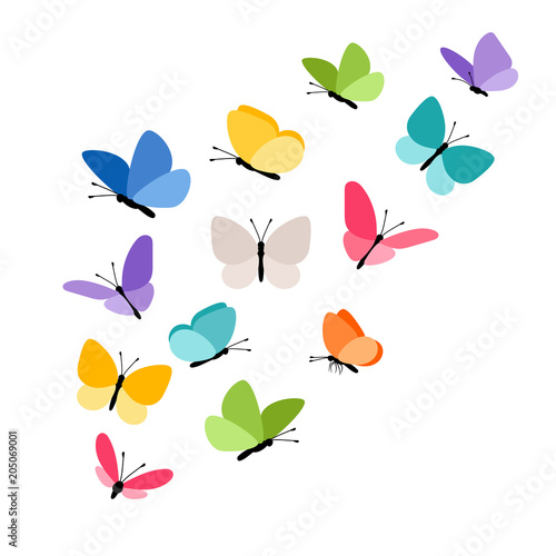 Wallpaper Mural Butterflies in flight
