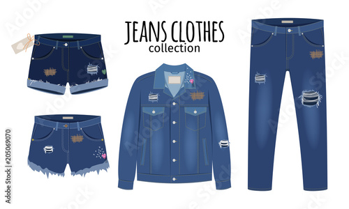 Fashion ripped denim casual clothes
