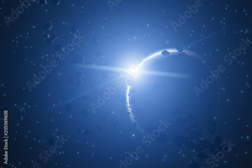 Fototapeta Naklejka Na Ścianę i Meble -  Meteors and asteroid in deep space. 