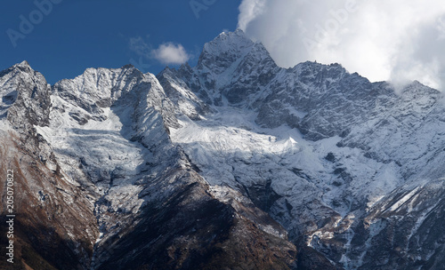 Thamserku mount in Sagarmatha National park, Khumbu, Nepal Himalayas