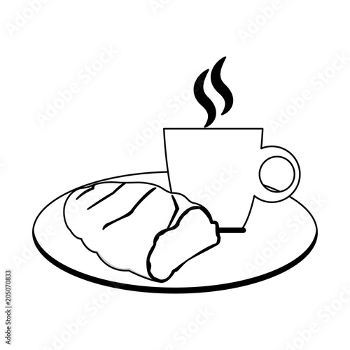Bread and coffee breakfast vector illustration graphic design