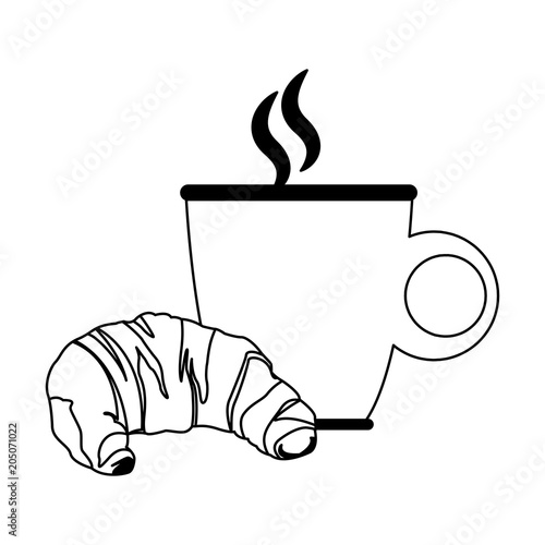 Bread and coffee breakfast vector illustration graphic design
