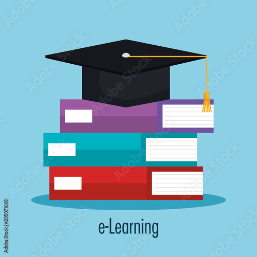 electronic learning with ebooks vector illustration design