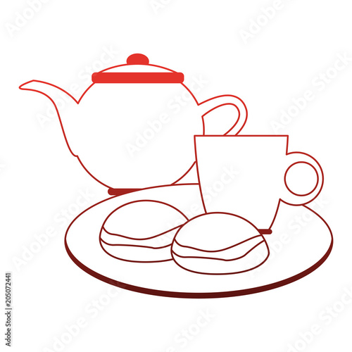 Bread and coffee breakfast vector illustration graphic design