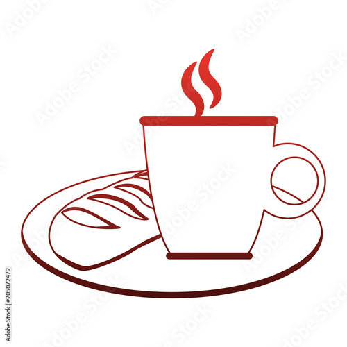 Bread and coffee breakfast vector illustration graphic design
