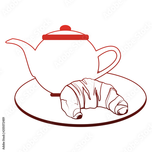 Bread and coffee breakfast vector illustration graphic design