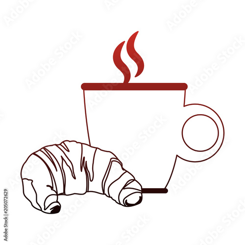 Bread and coffee breakfast vector illustration graphic design