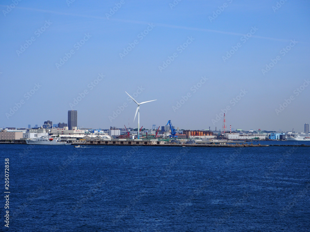 横浜港　大さん橋　国際客船ターミナル　屋上
からの景色