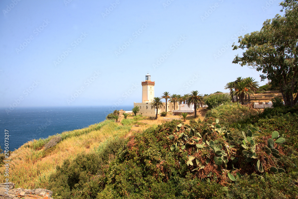Cape Spartel - light house - at the horizon the Spanish coast
