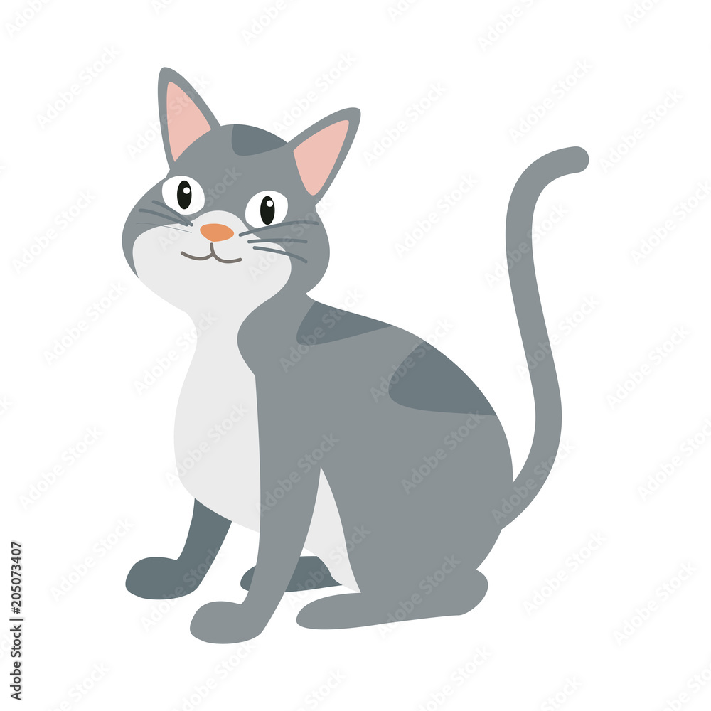 Cute cat cartoon vector illustration graphic design