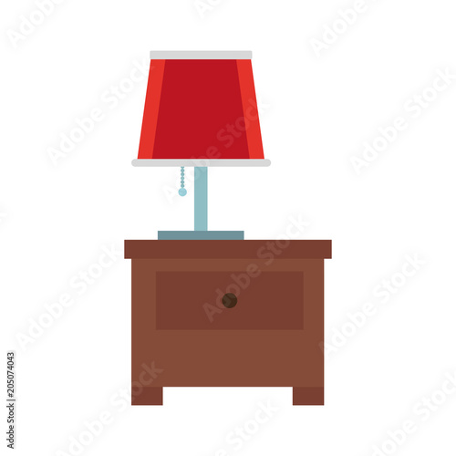 Drawer with lamp vector illustration graphic design